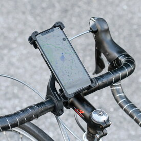 【5/10限定！最大100％ポイント還元＆10％クーポン】自転車用スマホホルダー 脱落防止 固定 iPhone スマートフォン 4～6.5インチ対応 360度回転 簡単着脱 ブラック EZ8-BYHLD003