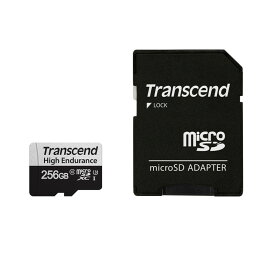 microSDXCカード Transcend 256GB Class10 UHS-I U3 高耐久 ドライブレコーダー セキュリティカメラ SDカード変換アダプタ付 TS256GUSD350V【ネコポス対応】