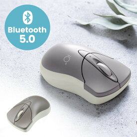 【6/5限定！最大100％ポイントバック】Bluetoothマウス 静音マウス ワイヤレスマウス マルチペアリング 小型サイズ 3ボタン カウント切り替え800/1200/1600 グレージュ EZ4-MABTIP3GG