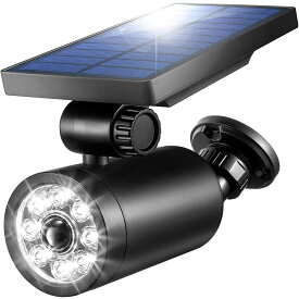 センサーライト 屋外 ソーラー 太陽光 防水 LED 人感 玄関 カーポート 高輝度 明るい 節電 防犯 ダミーカメラ EEX-LEDSRSL02BK