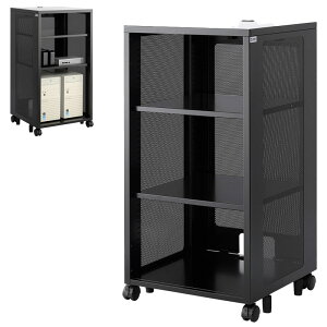機器収納ボックス メッシュ LANハブ HDD ルーター NAS キャスター アジャスター 棚 高さ100cm CP-SBOX3 サンワサプライ 【代引き 後払い決済不可商品】