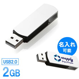 USBフラッシュメモリ シルバースイングタイプ 2GB 名入れ可能 【ネコポス対応】 EEMD-US2GASV