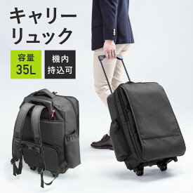 キャリーバッグ キャリ—リュック 機内持ち込み リュックキャリー ソフトキャリー 2way 35L ビジネスリュック ブラック EZ2-BAGCR012BK
