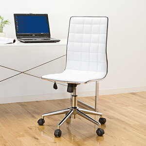 デザインチェア レザー おしゃれ シンプル モダン 高さ調整 ロッキング 回転 キャスター オフィス ホテル 書斎 ミドルバック スタイリッシュ ホワイト EZ1-SNC027W