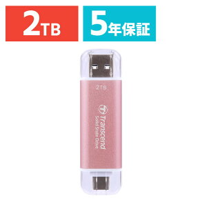 yő2,000~N[|szOtSSD 2TB ESD310 |[^u USB3.2 Gen2 Type-A Type-C iPhone15 ROG Ally Ή sN Transcend gZh TS2TESD310PylR|XΉz