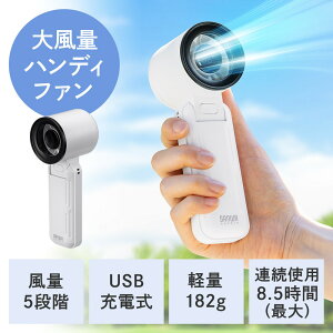 ハンディファン 強力 3WAY 手持ち 首掛け 卓上 風量5段階 USB充電式 携帯扇風機 角度調整 ストラップ付き ディスプレイ表示 軽量 コンパクト EZ4-TOY049