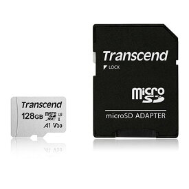 【6/5限定！最大100％ポイントバック】microSDカード 128GB Class10 転送速度 大容量 microSDXC マイクロSD SD変換アダプタ付き 長期保証 トランセンド TS128GUSD300S-A【ネコポス対応】