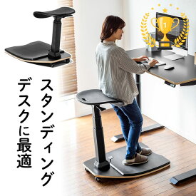 【楽天1位受賞】エルゴノミクスチェア 立ち仕事 人間工学椅子 高さ調整 スタンディングデスク 上下昇降デスク対応 疲労軽減マット付属 耐荷重125kg キャスター付き ブラック EZ15-SNCERG11