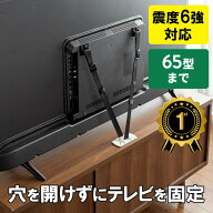 【楽天1位受賞】テレビ 転倒防止ベルト 穴あけ不要 両面テープ取り付けタイプ VESA 壁固定 65型まで 震度…