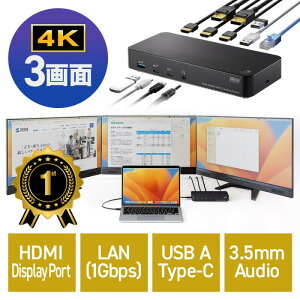 yyV1ʎ܁zhbLOXe[V HDMI3 3 Type-Cڑp gvfBXvC 4K 10in1 Win mac  EZ4-VGA023