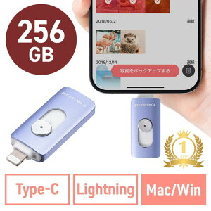 yyV1ʎ܁zLightning Type-C USB 256GB Piconizer4 oCIbg iPhone Android Ή MfiF obNAbv iPad USB 10Gbps EZ6-IPLUC256GV
