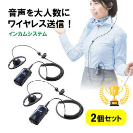 【最大2,500円クーポン発行中】インカムシステム 無線 イヤホン マイク 業務用 ツアー 添乗員 売り場 イベント ホテル 片耳 小型 複数人 講義 充電式 2個セット EZ4-HSGS001