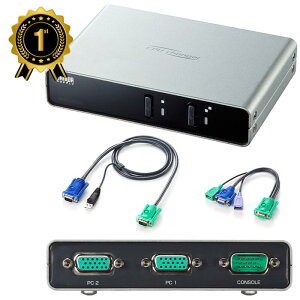 yyV1ʎ܁zKVMXCb` p\Rؑ֊ PC2ؑ VGAfBXvC USB }EX L[{[h G~[V Win Mac SW-KVM2LUN2 TTvC