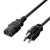 【最大1,000円オフクーポン発行中】電源コード 3P 2m ブラック KB-D3215A サンワサプライ