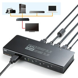 HDMI切替器 4台 4K 60Hz 映像 音声 パソコン ゲーム SW-HDR41H サンワサプライ