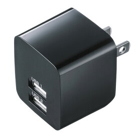USB充電器 2ポート 小型 USB A 2.4A iPhone iPad スマホ ブラック ACA-IP44BK サンワサプライ