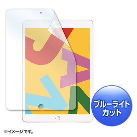 【最大2500円クーポン発行中】液晶保護フィルム 第7世代iPad 10.2インチ用 ブルーライトカット 指紋防止 光沢タイプ LCD-IPAD12BC サンワサプライ