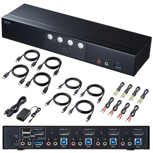 yAEgbgzؑ֊ 4:1 DisplayPortΉ HDCPΉ SW-KVM4HDPU TTvC