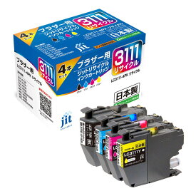 【10％オフクーポン～5/25まで】リサイクルインク ブラザー LC3111-4PK 4色 JIT-B31114P サンワサプライ