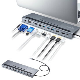 【4/25限定！最大100％ポイント還元】ドッキングステーション ポートリプリケータ ドック HDMI2つ USB-C 給電 VGA USBハブ Windows mac thunderbolt3 USB-CVDK8 サンワサプライ