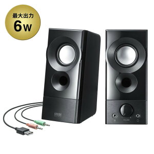 �y�ő�1,000�~�I�t�N�[�|�����s���z�X�s�[�J�[ USB�d�� �A���v���� 3.5�~���X�e���I�~�j�v���O�ڑ� ���p�ő�o��6W �u���b�N MM-SPL20UBK �T�����T�v���C