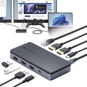 hbLOXe[V USB Type-C HDMI×2ʏo HDMI 2 LAN|[g PD[d u USB-CVDK15 TTvC