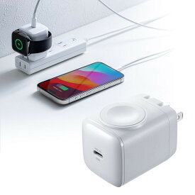 【2個以上で5％オフオフクーポン発行中】【最終処分特価】Apple Watch対応 USB充電器 PD30W USB-C×1 2in1 小型 急速充電 iPhone iPad 13インチMacBook Air スマホ タブレット ACA-PD101 サンワサプライ