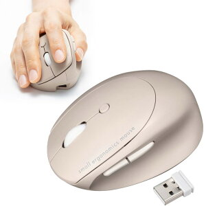 ワイヤレスマウス Bluetooth&2.4GHz 小型 エルゴノミクス 静音 5ボタン 戻る/進むボタン搭載 DPI切替 マルチペアリング ブルーLED FREEROシリーズ ベージュ MA-EWBBS522BG サンワサプライ