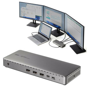�h�b�L���O�X�e�[�V���� 3��� 4K/60Hz Mac/Win�Ή� USB-C�ڑ� HDMI×3 DP×2 �����u���^ 11-in-1 �V���o�[ USB-CVDK20 �T�����T�v���C