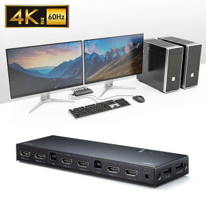 �y�ő�1,000�~�I�t�N�[�|�����s���zHDMI�p�\�R���ؑ֊� �f���A���f�B�X�v���C 2��ʓ����o�� 4K�Ή� �G�~�����[�V�����񓋍� 2:1 SW-KVM22HUUS �T�����T�v���C