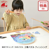 2層パズル フィッシング GENI（ジェニ） エドインター 木製玩具 魚釣りパズル 知育玩具 教育玩具 天然木 …