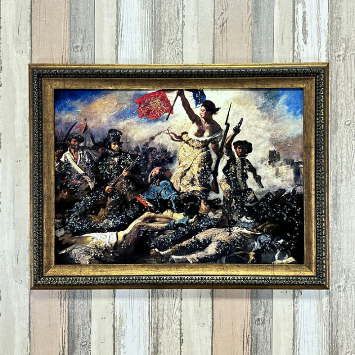 楽天市場】水晶パネル アートパネル 62×82cm 名画 自由の女神 フレーム 