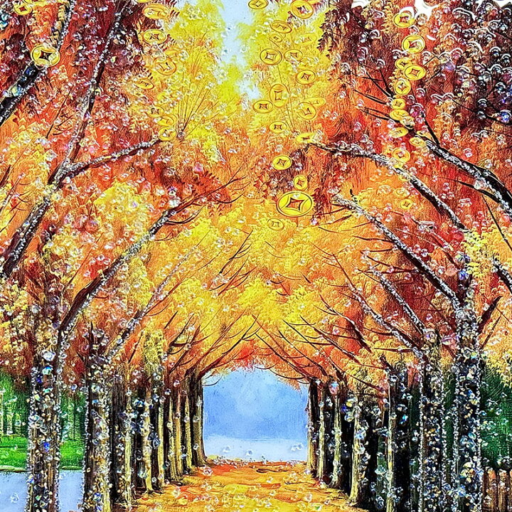 楽天市場】水晶パネル アートパネル 60×80cm 開運画 金フレーム付き 