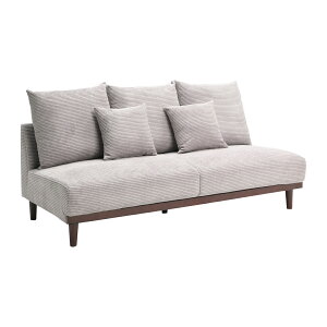 3Pソファ 幅182cm アームレスソファ ハイタイプソファ 天然木 クッション付き ファブリック コーデュロイ アームレス ハイタイプ 木製 ごろ寝 大型 3人掛け 三人掛け 3P 布 北欧 かわいい おし