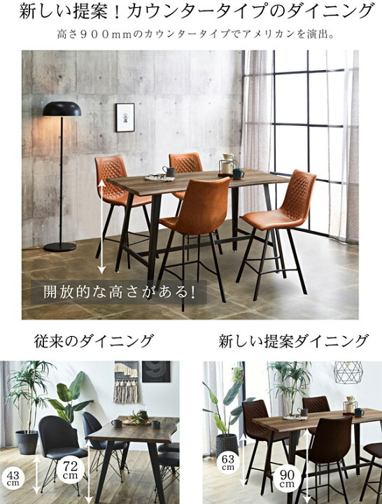 楽天市場】カフェ風 ヴィンテージデザイン ダイニング5点セット 