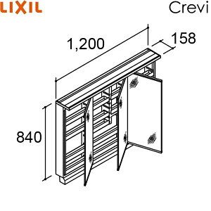 MRB-1203TXJU NV LIXIL/INAX NB ~[Lrlbg s500^Cv 3ʋ ~߃R[g Ԍ1200 XLED []