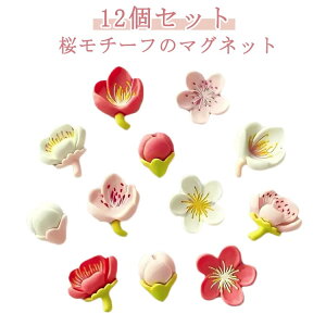 12個セット マグネット 磁石 桜 花 かわいい キッチン 冷蔵庫 玄関 ドア マグネット 和風 春 ギフト プレゼント ポストカード留め レシピ留め 文房具 文具 メモ整理 カレンダー 写真 飾り