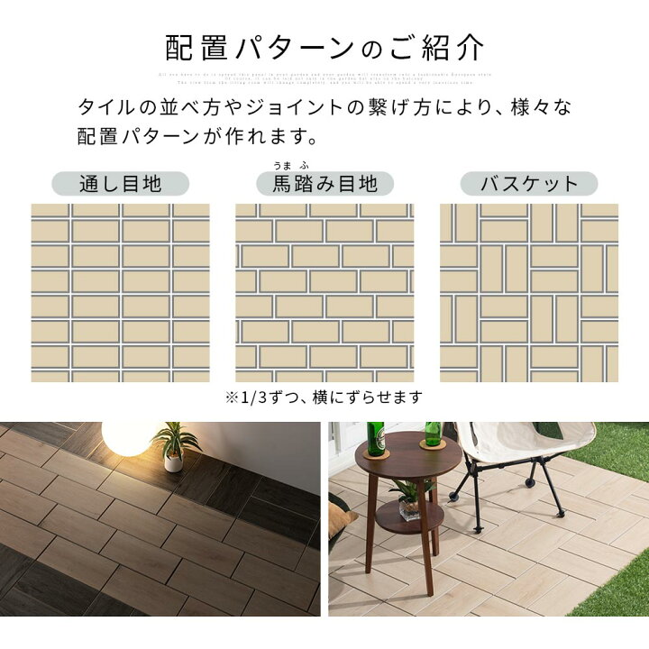 楽天市場 ポイント5倍 11 11迄 木目調 ジョイントタイル バルコニー 外床 タイル 庭 Diy ジョイント 石 ガーデンタイル 12枚 ベランダタイル 陶器製 タイルパネル 玄関タイル ベランダ フロアデッキ パネルデッキ お庭 ジョイントパネル Cpt0008 インテリアの
