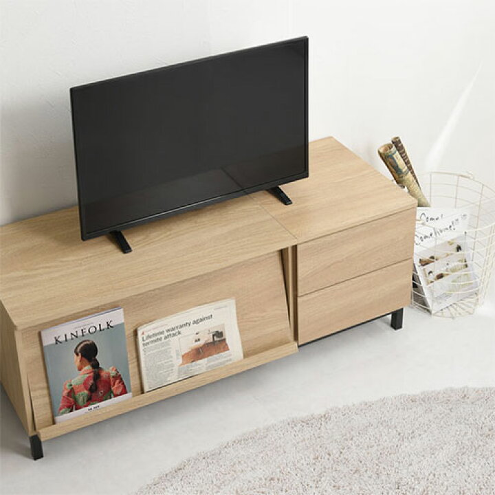 中古 状態良好 ローボードテレビ台 ブラウン系 BR フラップ扉 幅177cm 