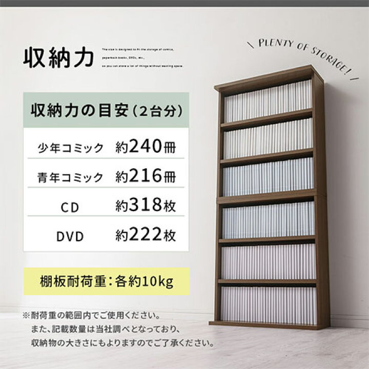 楽天市場】本棚 2台セット 薄型 約 高さ67 高さ135 幅60 木製 側板奥行 