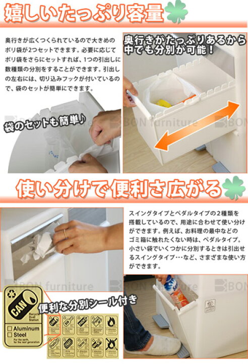 楽天市場】ゴミ箱 3段 分別 収納ボックス キッチン シンプル 