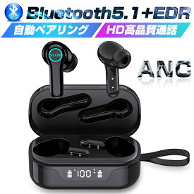 ワイヤレスイヤホン Bluetooth 5.1 最新ヘッドセット バージョンアップ ANC 防水防滴 Type-C 充電ケース付き 片耳4g HIFI高音質 クリア 瞬時接続 電池残量表示 片耳/両耳通用 ゆうパケット PES認証済み 送料無料