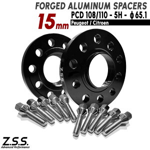 Z.S.S. AP �V�g���G�� 3008 508 508SW 308 308SW 407 RCZ 5008 15mm �X�y�[�T�[ PCD108 PCD110 5�� 65.1�� M12xP1.25 �{���g�t ZSS