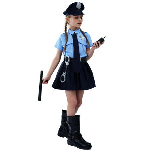 ハロウィン コスプレ 仮装 女の子 ポリス 警察 子供 キッズ ハロウィン衣装 コスチューム 子供服 警察官 警官 仮装 誕生日 プレゼント かわいい 学校 幼稚園 ハロウィン 変装 子供 警官 子供