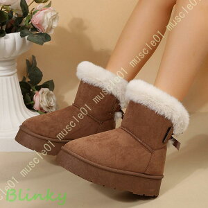 ムートンブーツ レディース スノーブーツ ショートブーツ ファー付き 走れる 痛くない もこもこ あったか カジュアル 遊び デート 裏起毛 防寒 防水