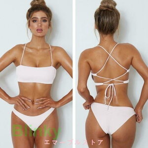 水着 レディース 水着 ブラジリアン バンドゥ ビキニバックシャン レースアップ パッド付き 水20 水30 水着