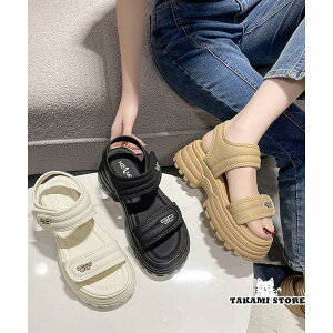夏 厚底ベルクロサンダル スポーツサンダル夏
