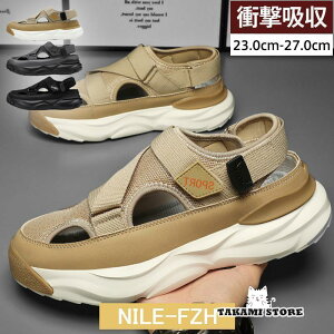 サンダル メンズ スポーツサンダル 厚底 クッション 衝撃吸収 滑り止め 歩きやすい 通気性 カジュアル ベルクロ 快適 運動 ビーチ 夏 おしゃれ