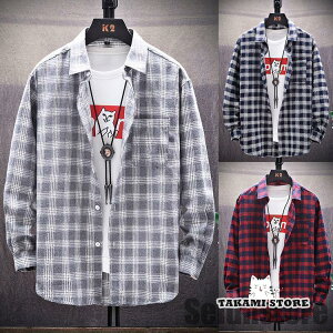 チェックシャツ ネルシャツ トップス カジュアルシャツ 長袖 チェック柄 メンズ シャツ きれいめ 春 秋