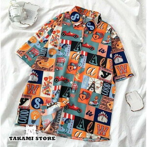 トップス アロハシャツ レディース アロハ シャツ 半袖 春夏 柄シャツ 襟付きシャツ シャツブラウス 総柄 大きいサイズ 個性的 カジュアル 夏 ビーチ